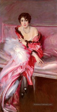  Boldini Peintre - Portrait de Madame Juillard dans le genre Rouge Giovanni Boldini